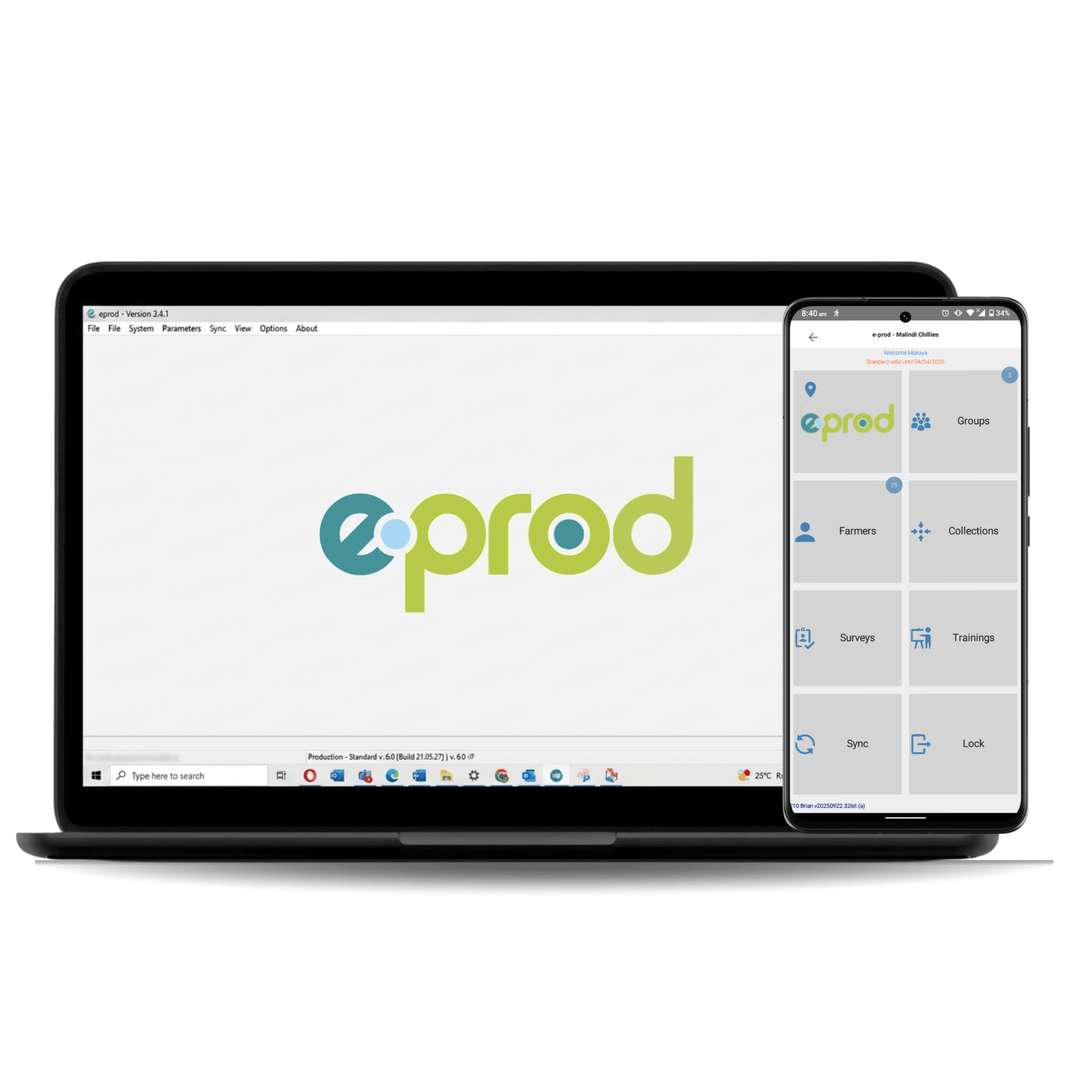 eProd platform on desktop and mobile